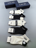 Dior mixed monogram cuffs ankle socks - view 1