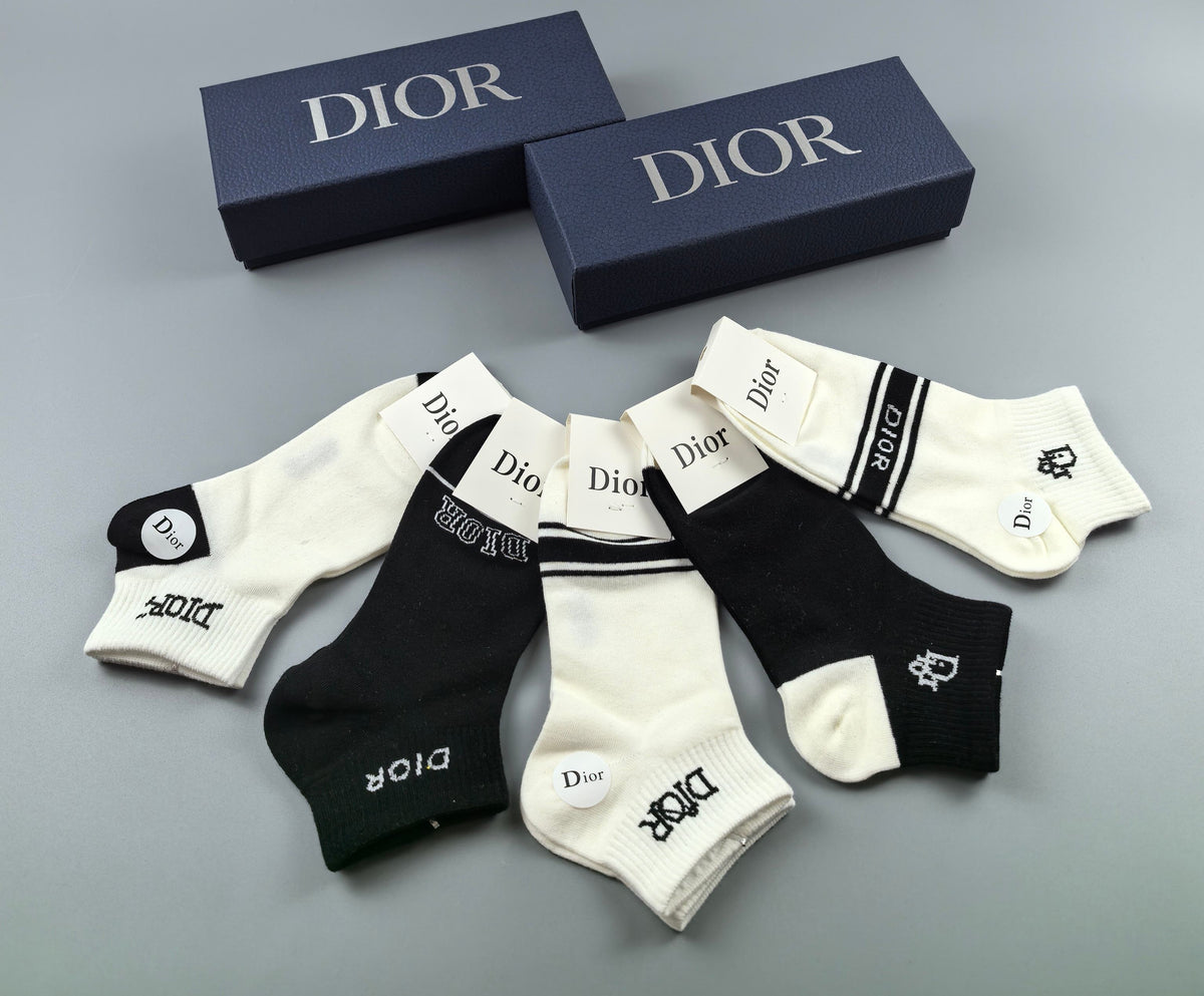 Dior mixed monogram cuffs ankle socks - view 4