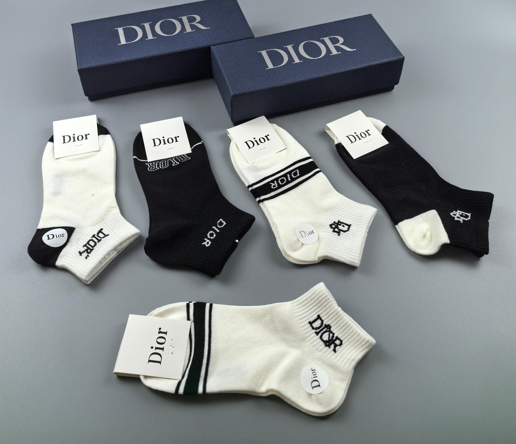 Dior mixed monogram cuffs ankle socks - view 2