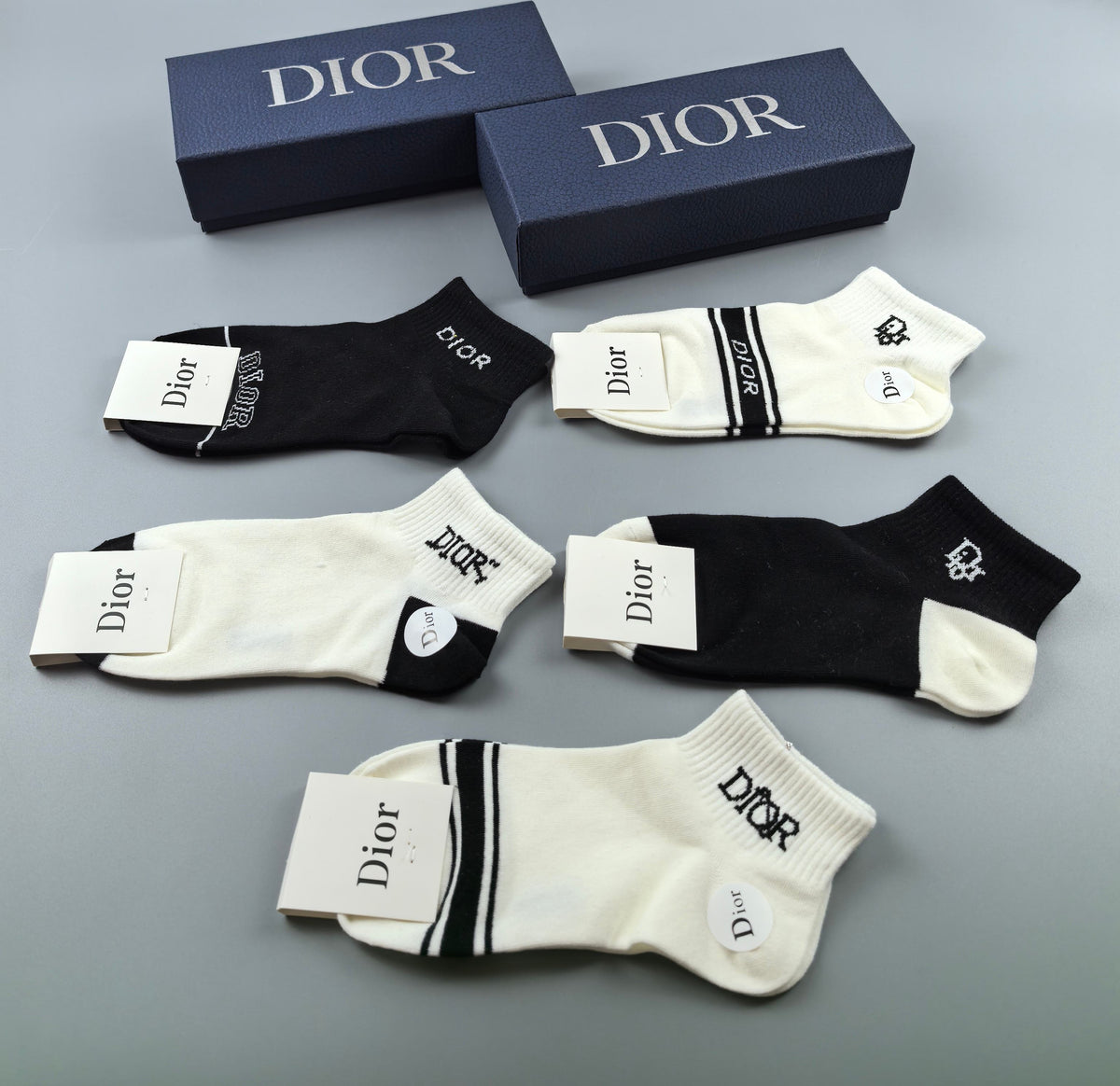 Dior mixed monogram cuffs ankle socks - view 3