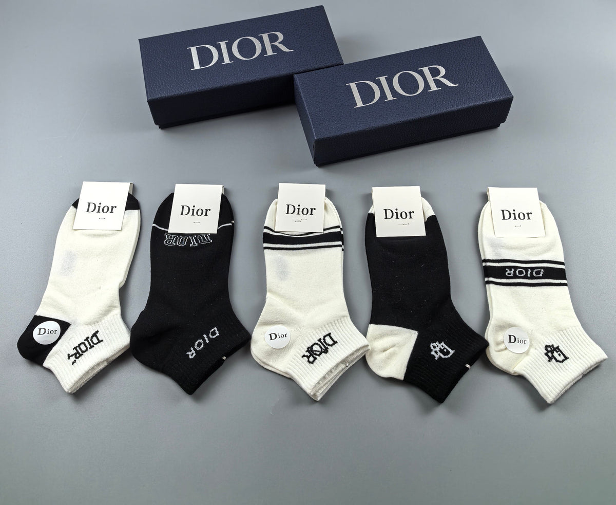 Dior mixed monogram cuffs ankle socks - view 6