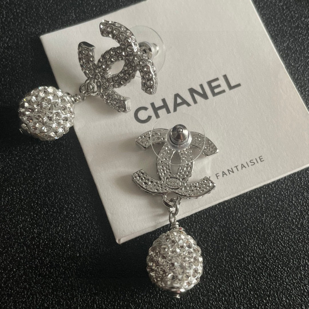 Chanel Interlocking C Crystal Accent Earrings - album image 7