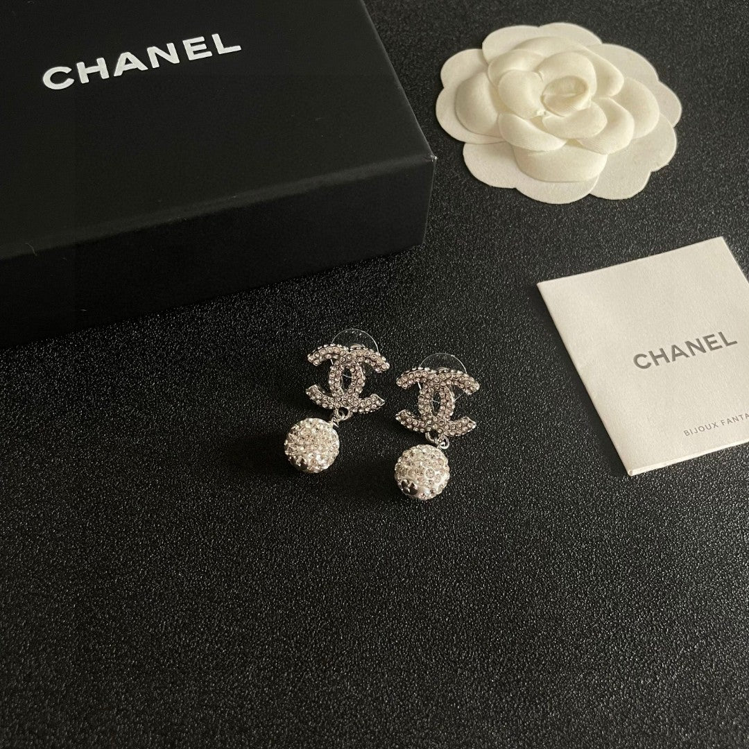 Chanel Interlocking C Crystal Accent Earrings - album image 6
