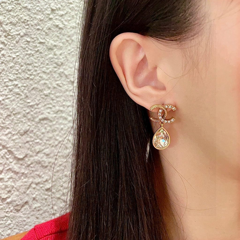 Chanel Interlocking C Crystal Accent Earrings - album image 3