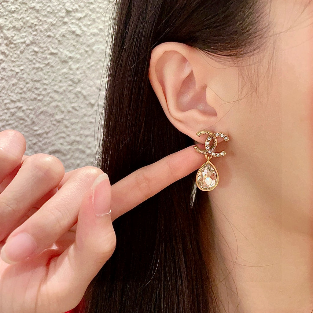 Chanel Interlocking C Crystal Accent Earrings - album image 2