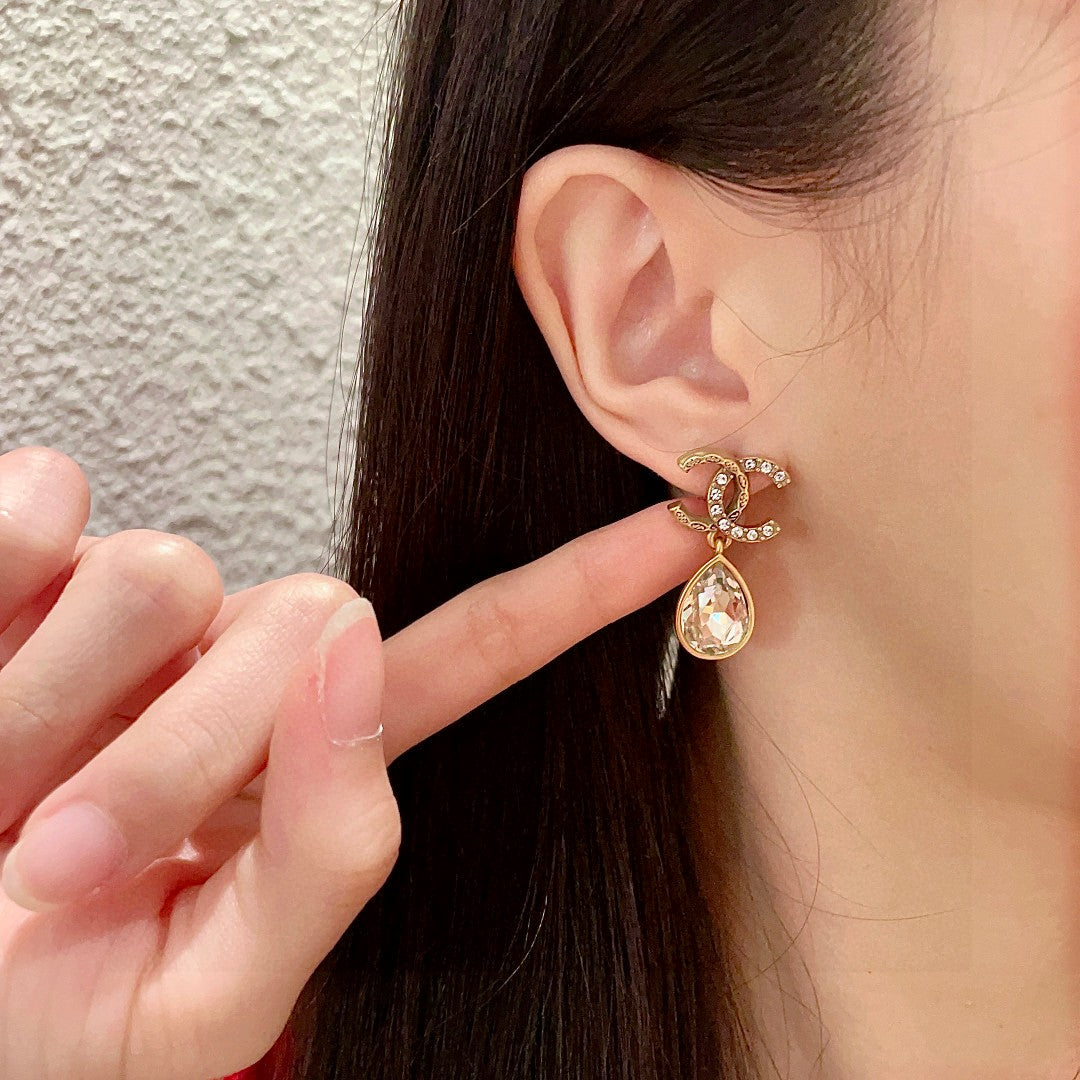 Chanel Interlocking C Crystal Accent Earrings - album image 2