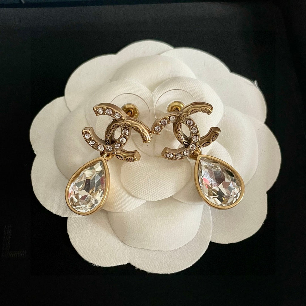 Chanel Interlocking C Crystal Accent Earrings - album image 6