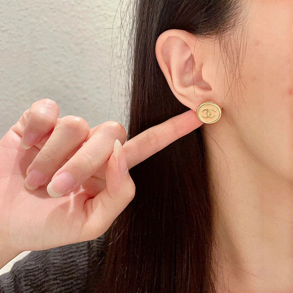 Chanel Interlocking C Circular Stud Earrings - album image 2