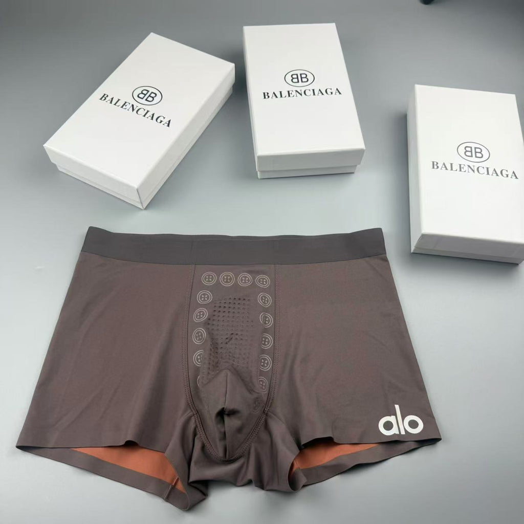ALO Men's Brown Logo Boxer Briefs with Dark Band - 3-Pack - image 1