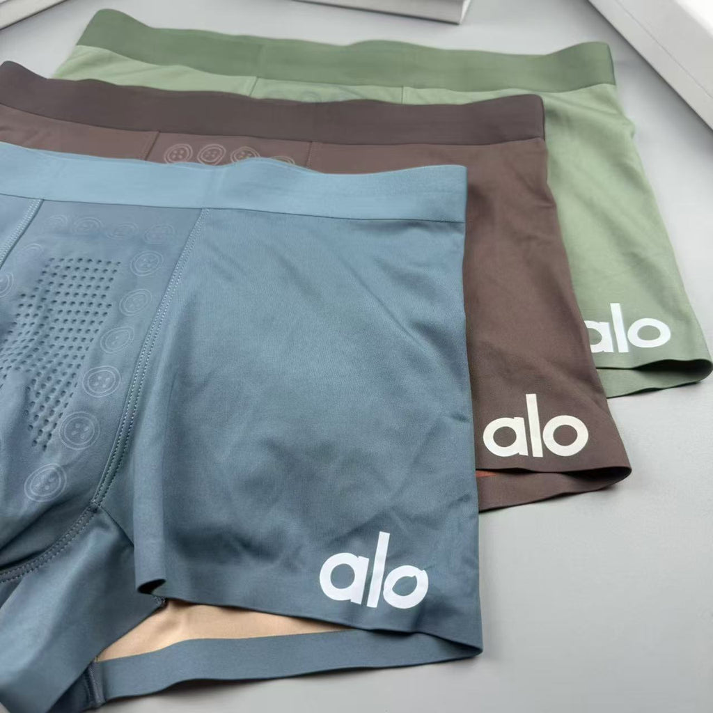 ALO Men's Brown Logo Boxer Briefs with Dark Band - 3-Pack - image 6