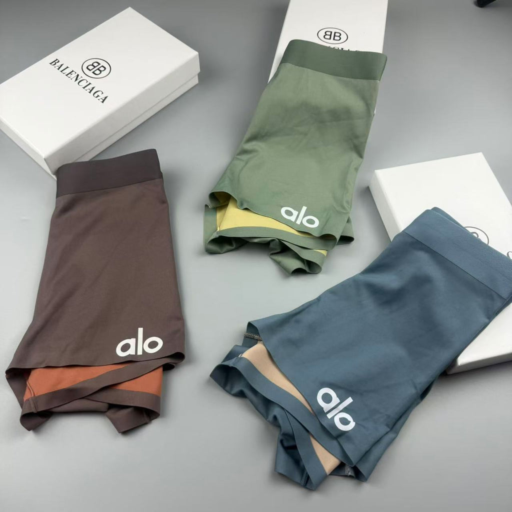 ALO Men's Brown Logo Boxer Briefs with Dark Band - 3-Pack - image 9