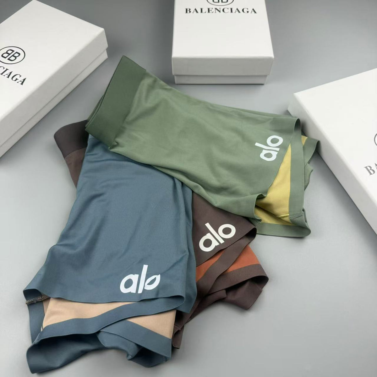 ALO Men's Brown Logo Boxer Briefs with Dark Band - 3-Pack - image 8