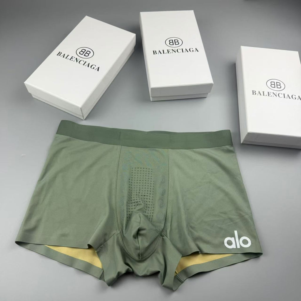 ALO Men's Brown Logo Boxer Briefs with Dark Band - 3-Pack - image 3