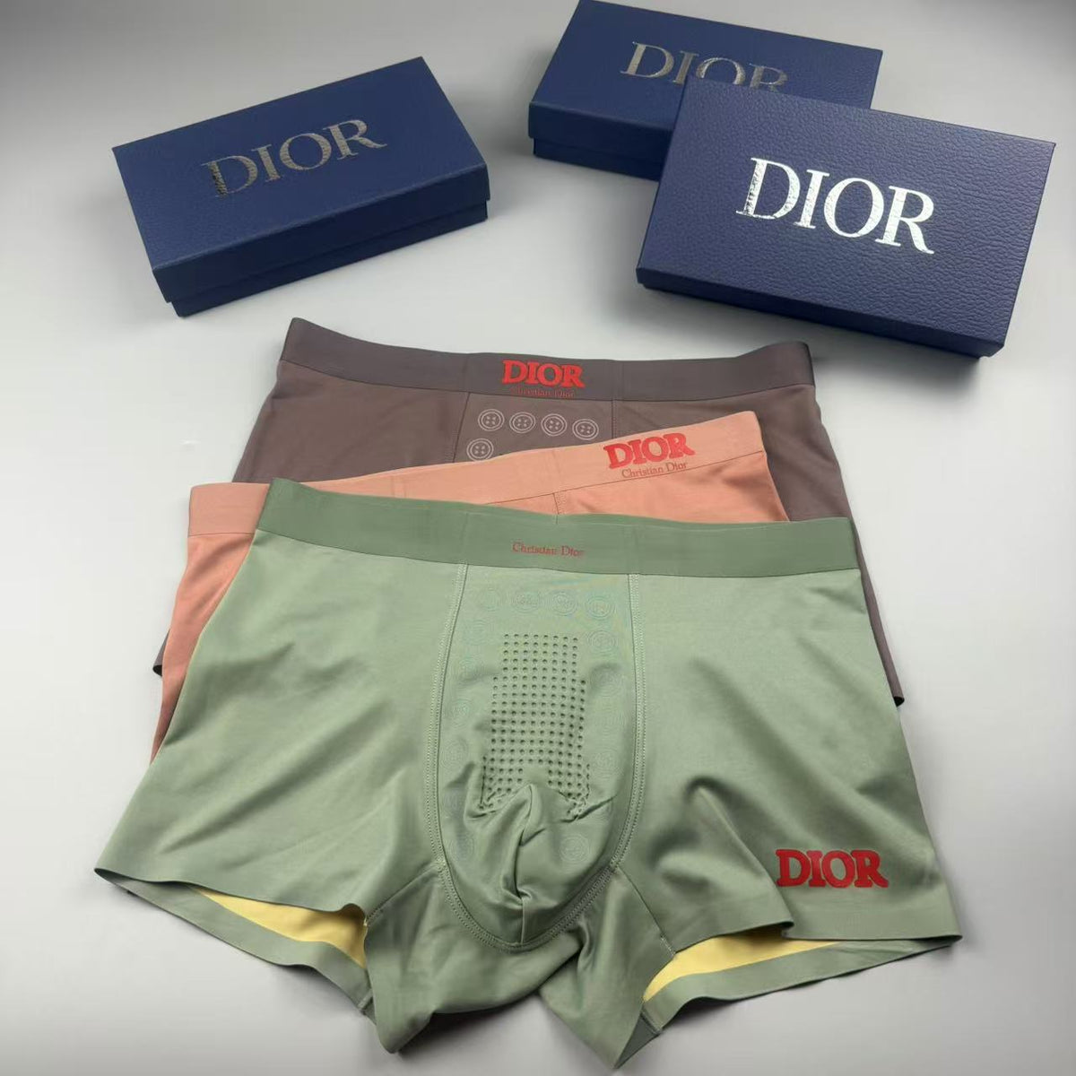Dior peach tonal lettering boxer briefs - view 5