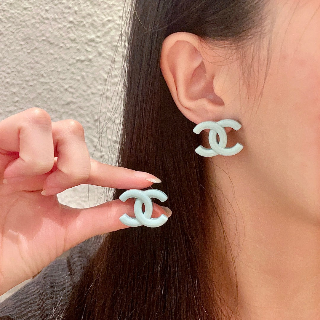 Chanel Interlocking C Stud Earrings - album image 1