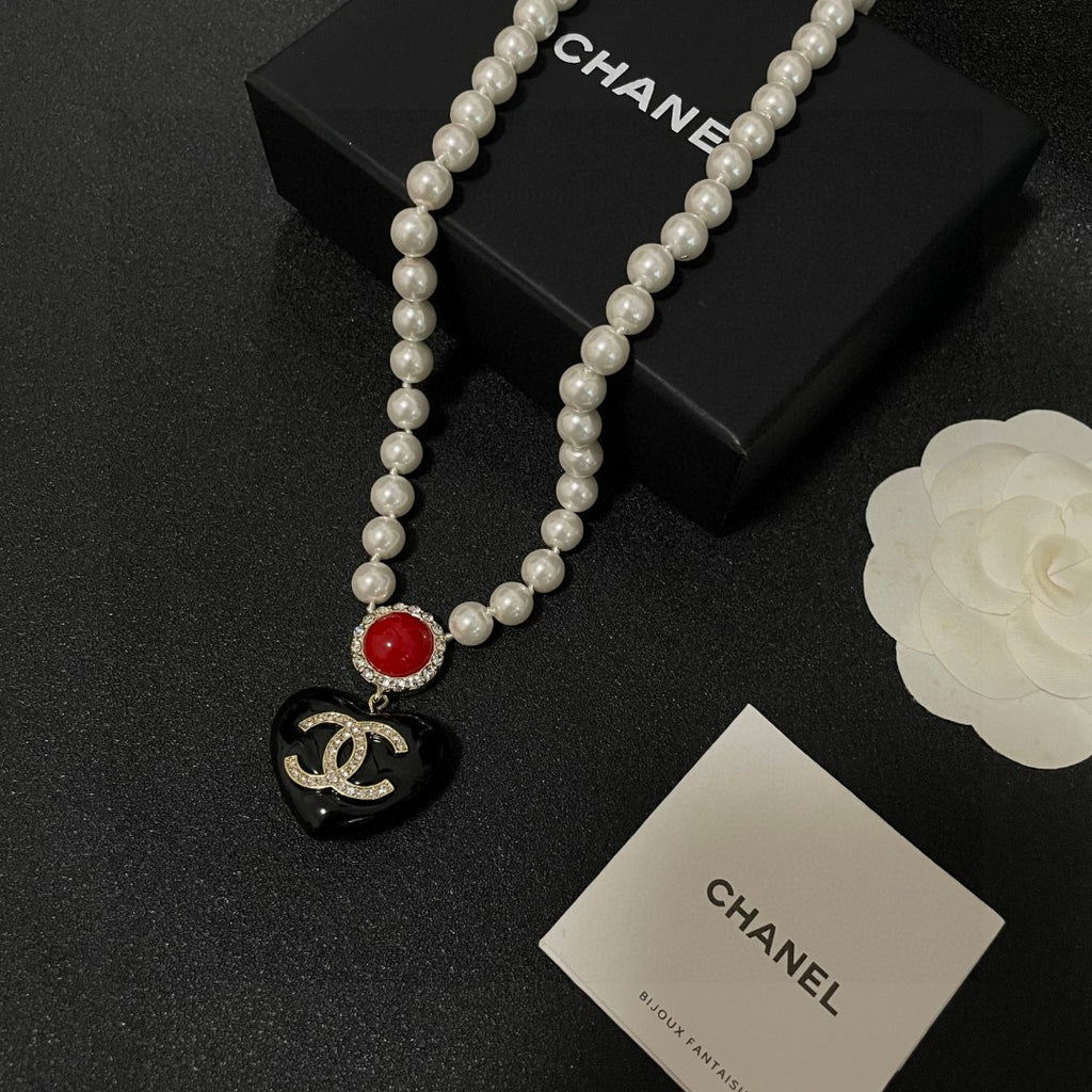 Chanel Interlocking C Heart Crystal Accent Necklace - album image 5
