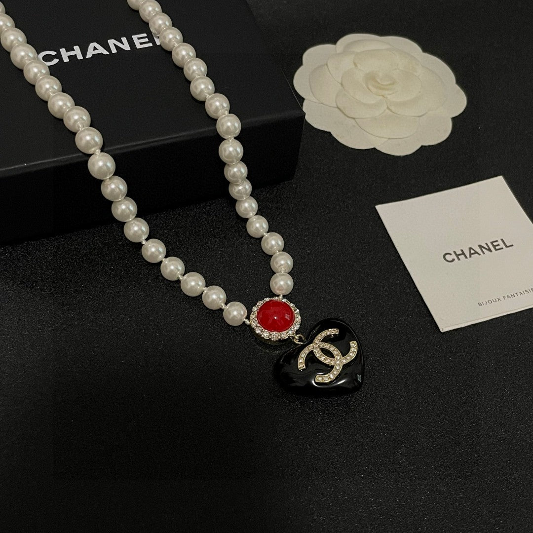 Chanel Interlocking C Heart Crystal Accent Necklace - album image 6