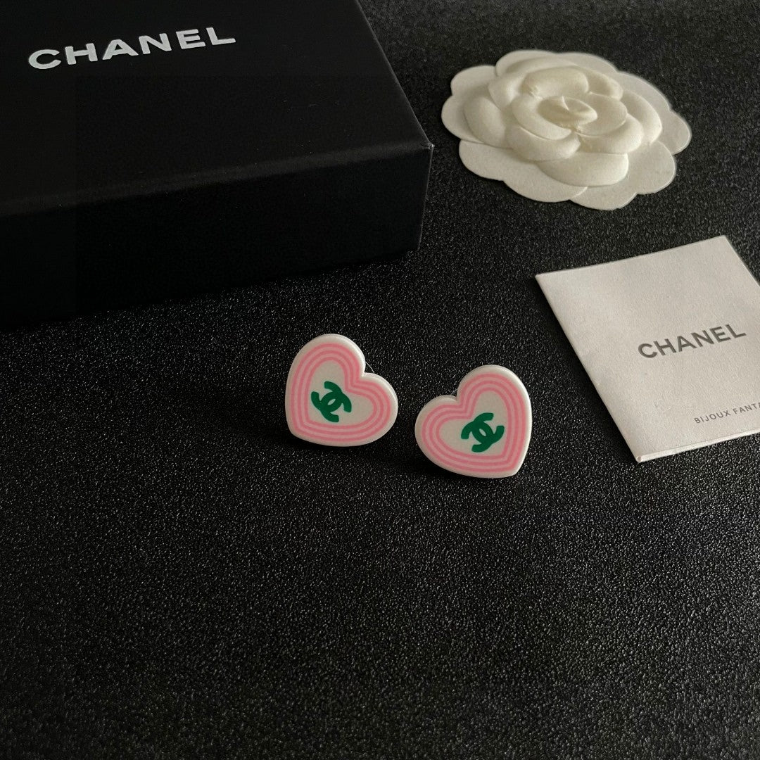 Chanel Interlocking C Heart Stud Earrings - album image 6
