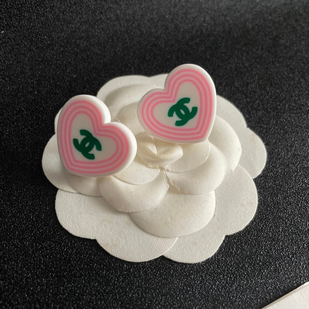 Chanel Interlocking C Heart Stud Earrings - album image 8
