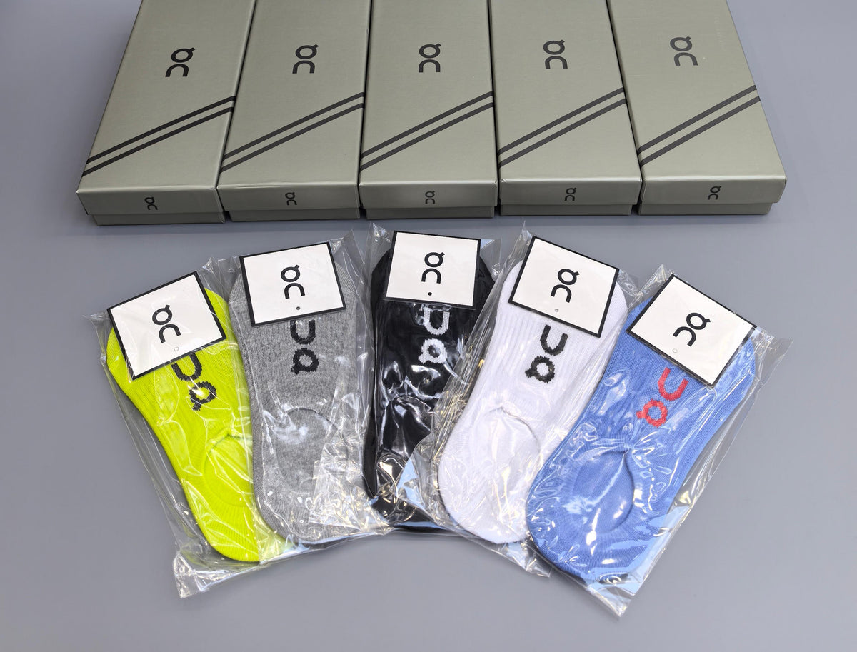 On bright mixed color socks - product view 2