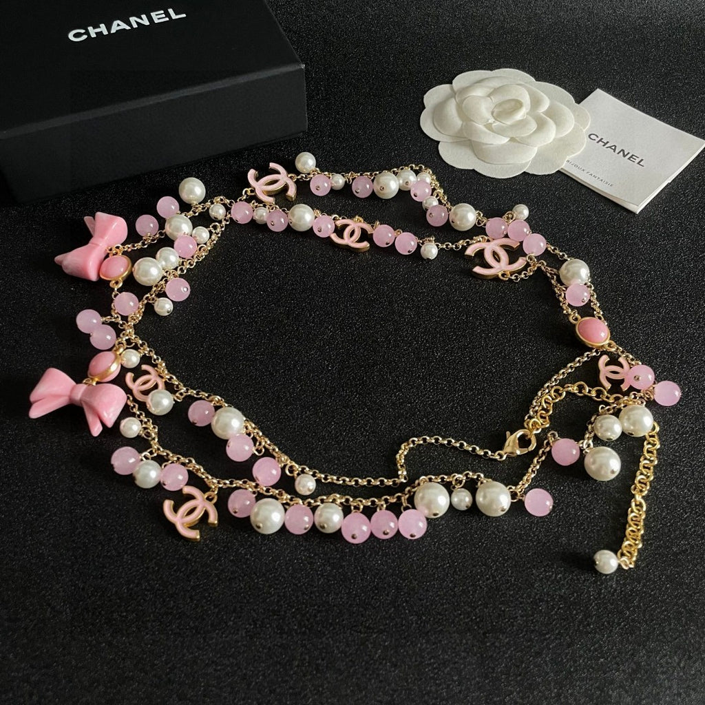 Chanel Interlocking C Bow Butterfly Pearl Necklace - album image 9