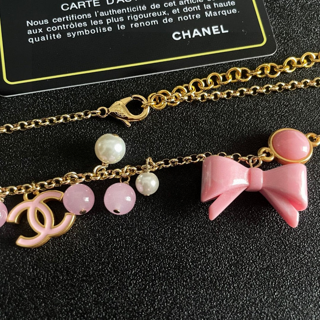 Chanel Interlocking C Bow Butterfly Pearl Necklace - album image 8
