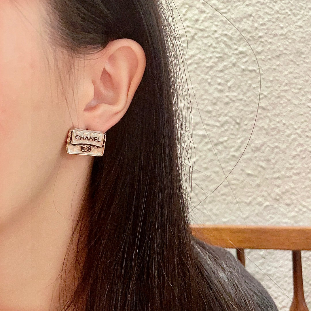 Chanel Interlocking C Letter Stud Earrings - album image 3