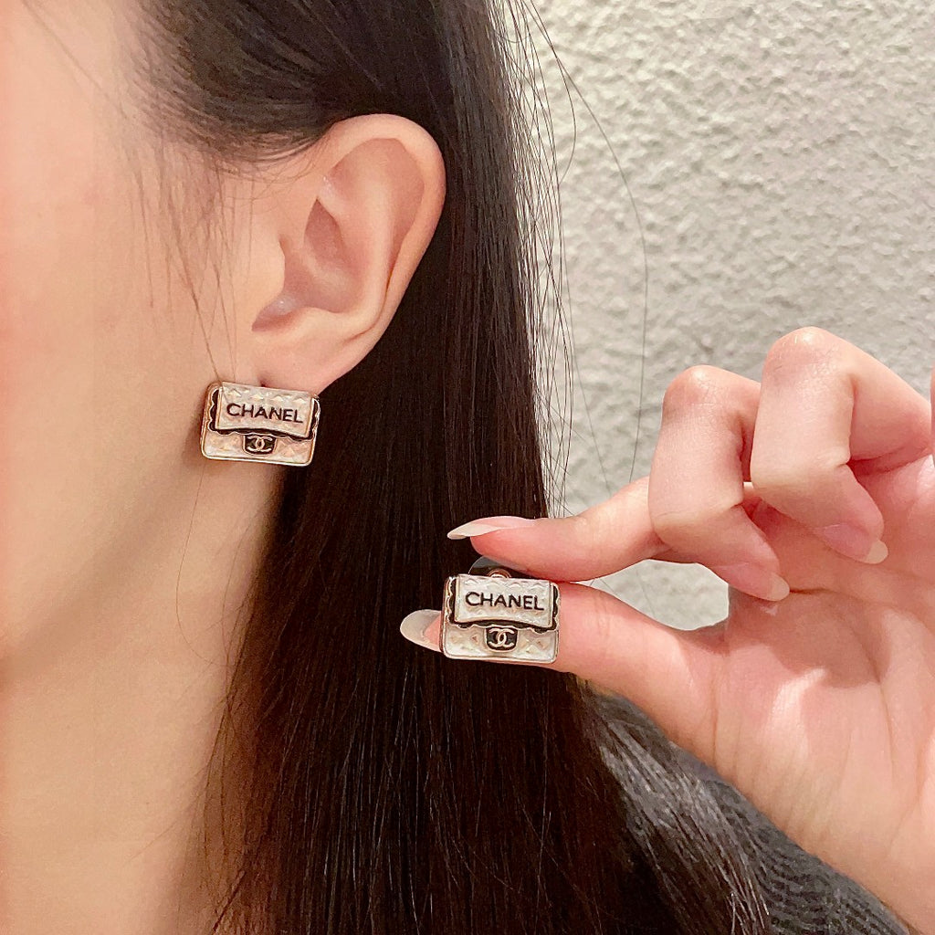 Chanel Interlocking C Letter Stud Earrings - album image 1