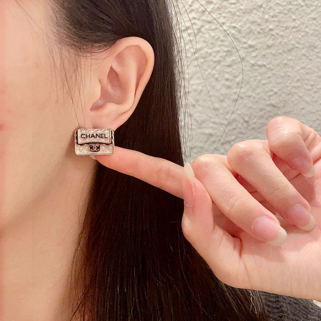 Chanel Interlocking C Letter Stud Earrings - album image 2