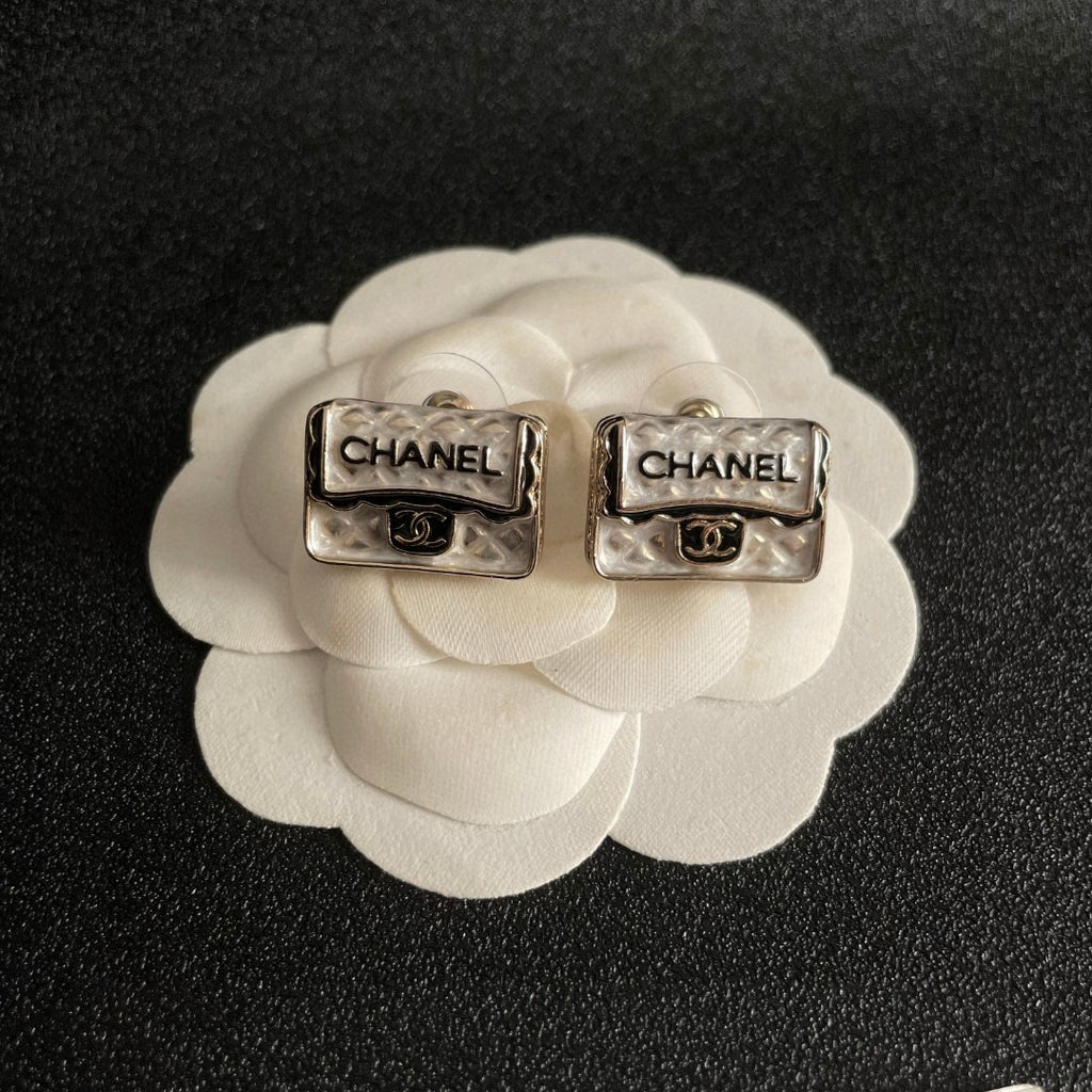Chanel Interlocking C Letter Stud Earrings - album image 8