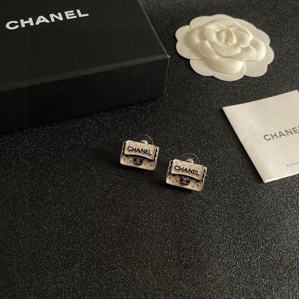 Chanel Interlocking C Letter Stud Earrings - album image 6