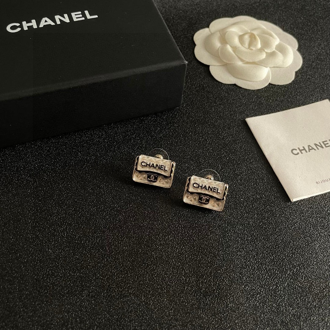 Chanel Interlocking C Letter Stud Earrings - album image 6