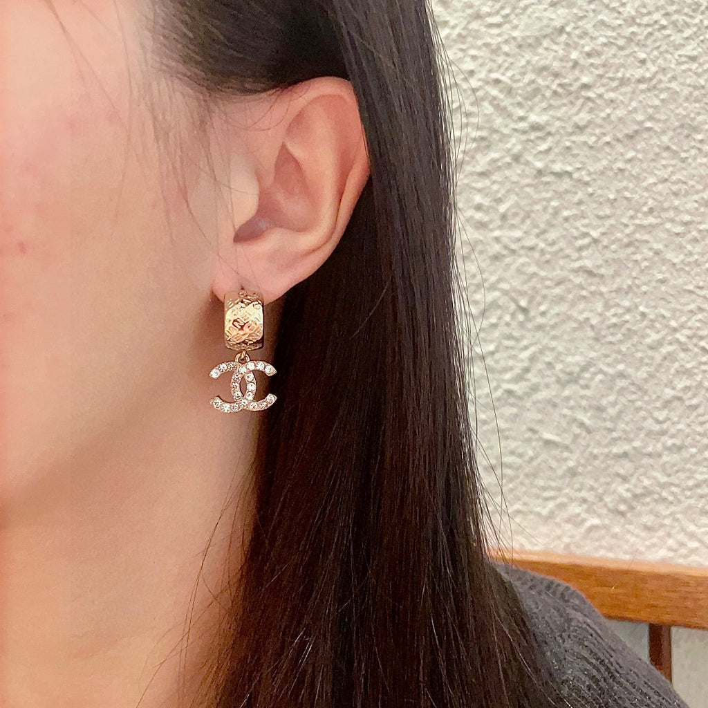 Chanel Interlocking C Crystal Accent Earrings - album image 3