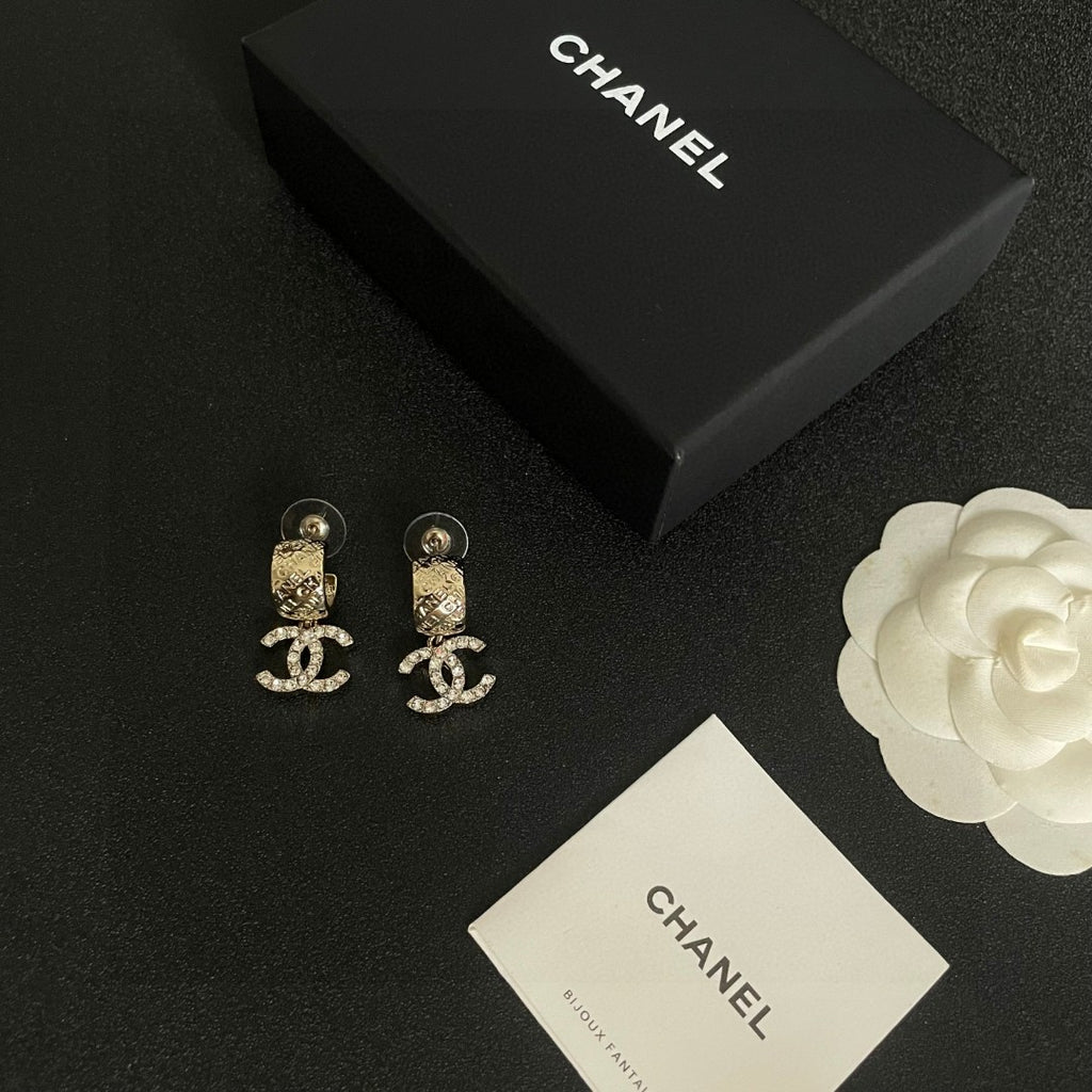Chanel Interlocking C Crystal Accent Earrings - album image 5