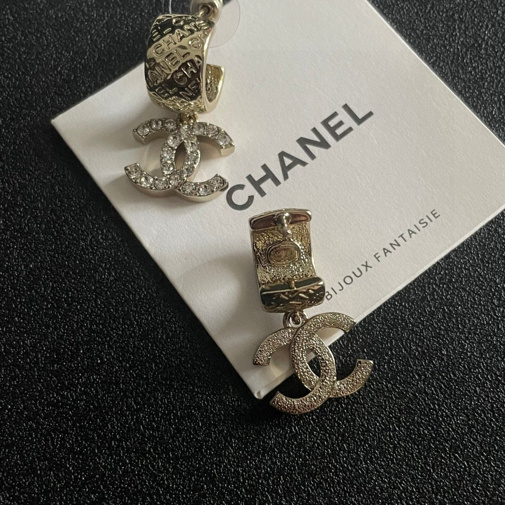 Chanel Interlocking C Crystal Accent Earrings - album image 7