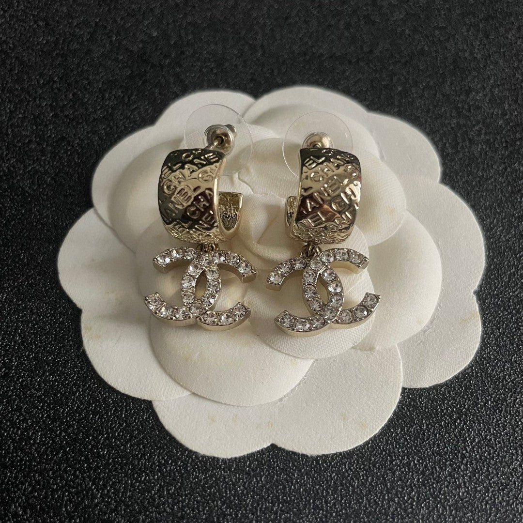 Chanel Interlocking C Crystal Accent Earrings - album image 8