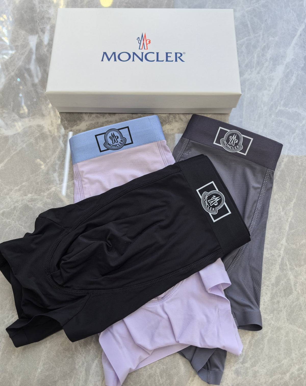 Moncler lavender contrast waist boxer briefs - view 9