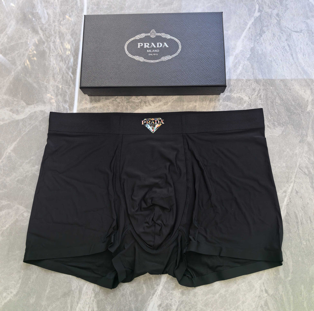 Prada dark gray small waist emblem boxer briefs - view 2