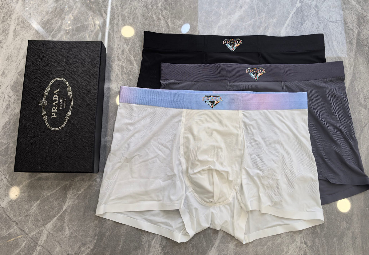 Prada dark gray small waist emblem boxer briefs - view 4