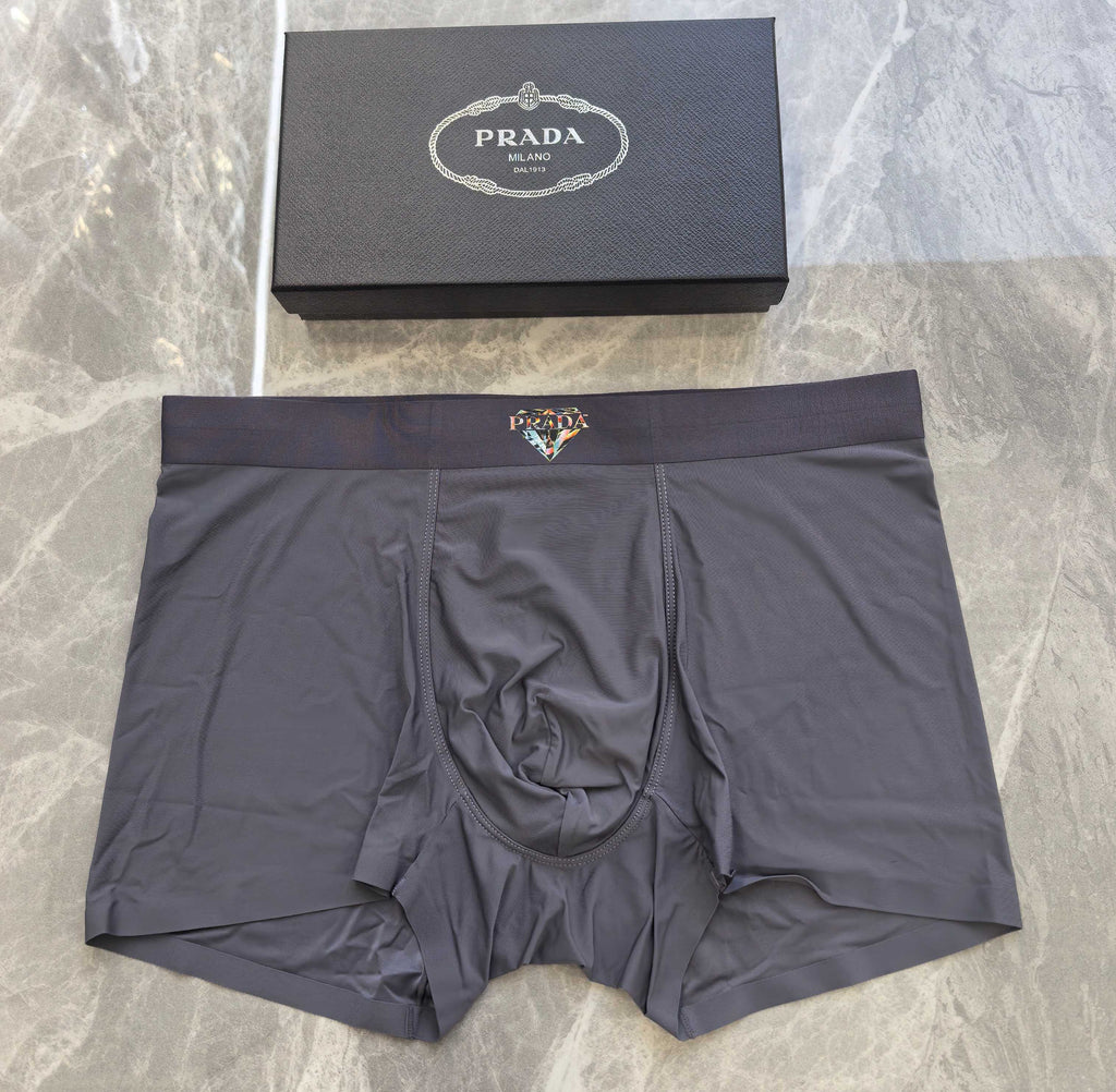 Prada dark gray small waist emblem boxer briefs - view 1