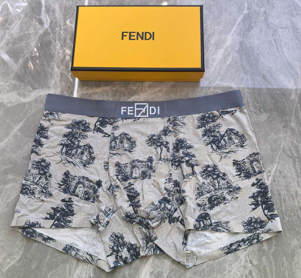 Fendi blue textured pattern boxer briefs - view 3