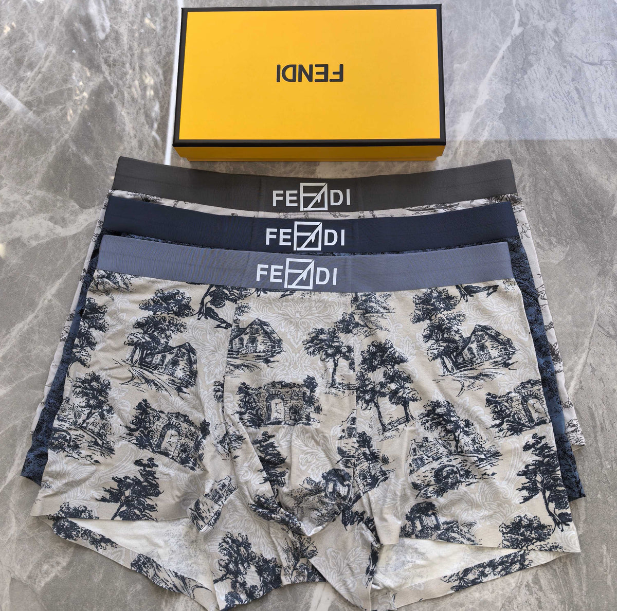 Fendi blue textured pattern boxer briefs - view 5