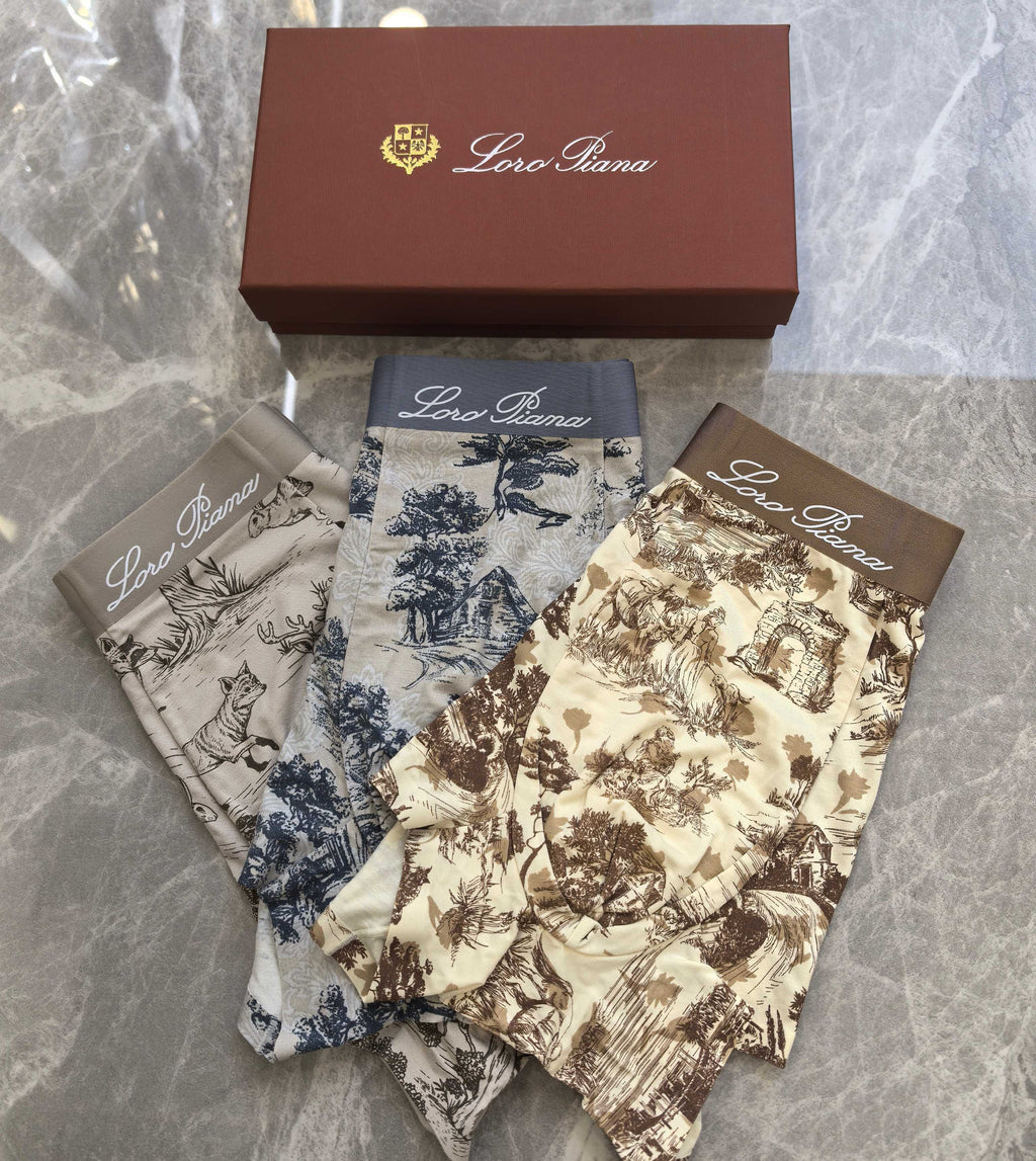 Loro Piana Scenic Print Boxer Briefs - Three-Piece Box Set