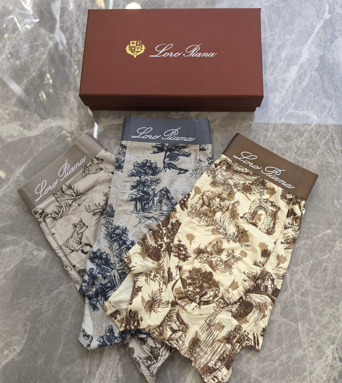 Loro Piana Scenic Print Boxer Briefs - Three-Piece Box Set