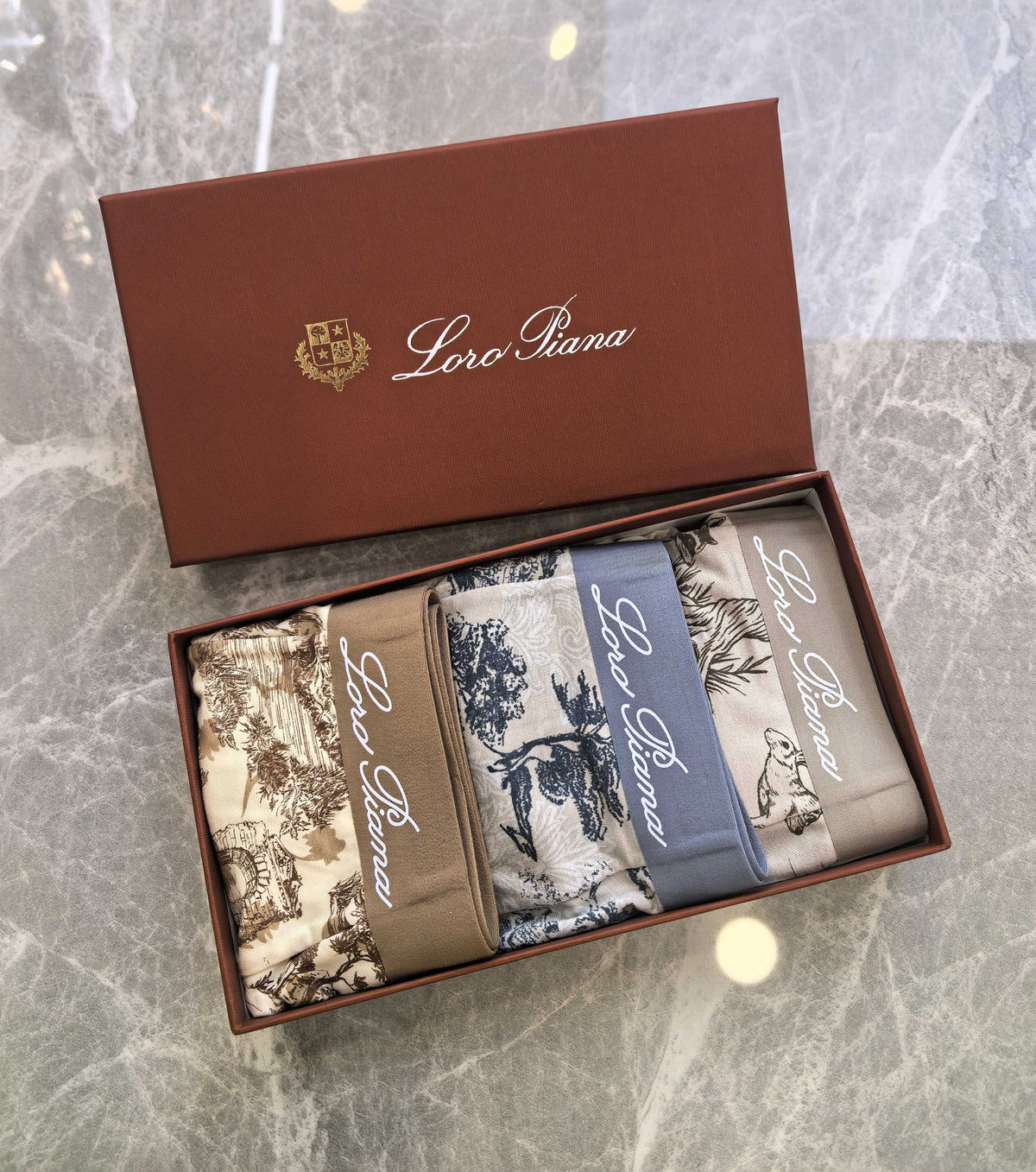 Loro Piana Scenic Print Boxer Briefs - Three-Piece Box Set