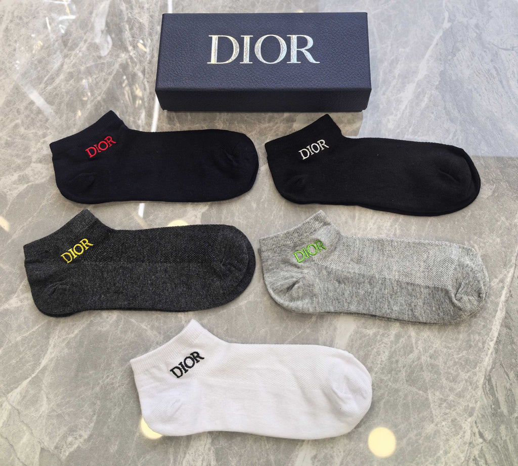 Dior contrast front wordmark ankle socks - view 6