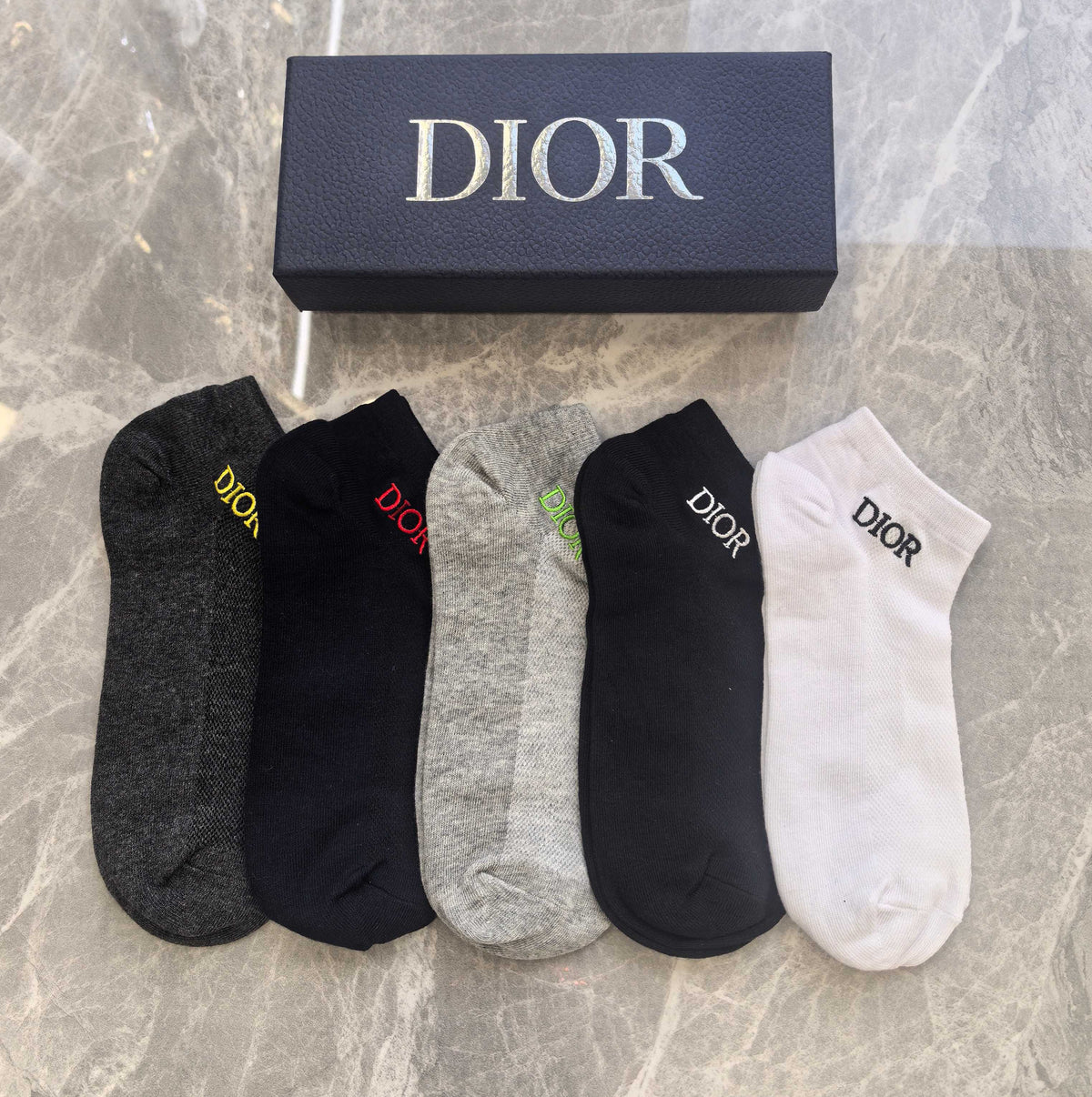 Dior contrast front wordmark ankle socks - view 7