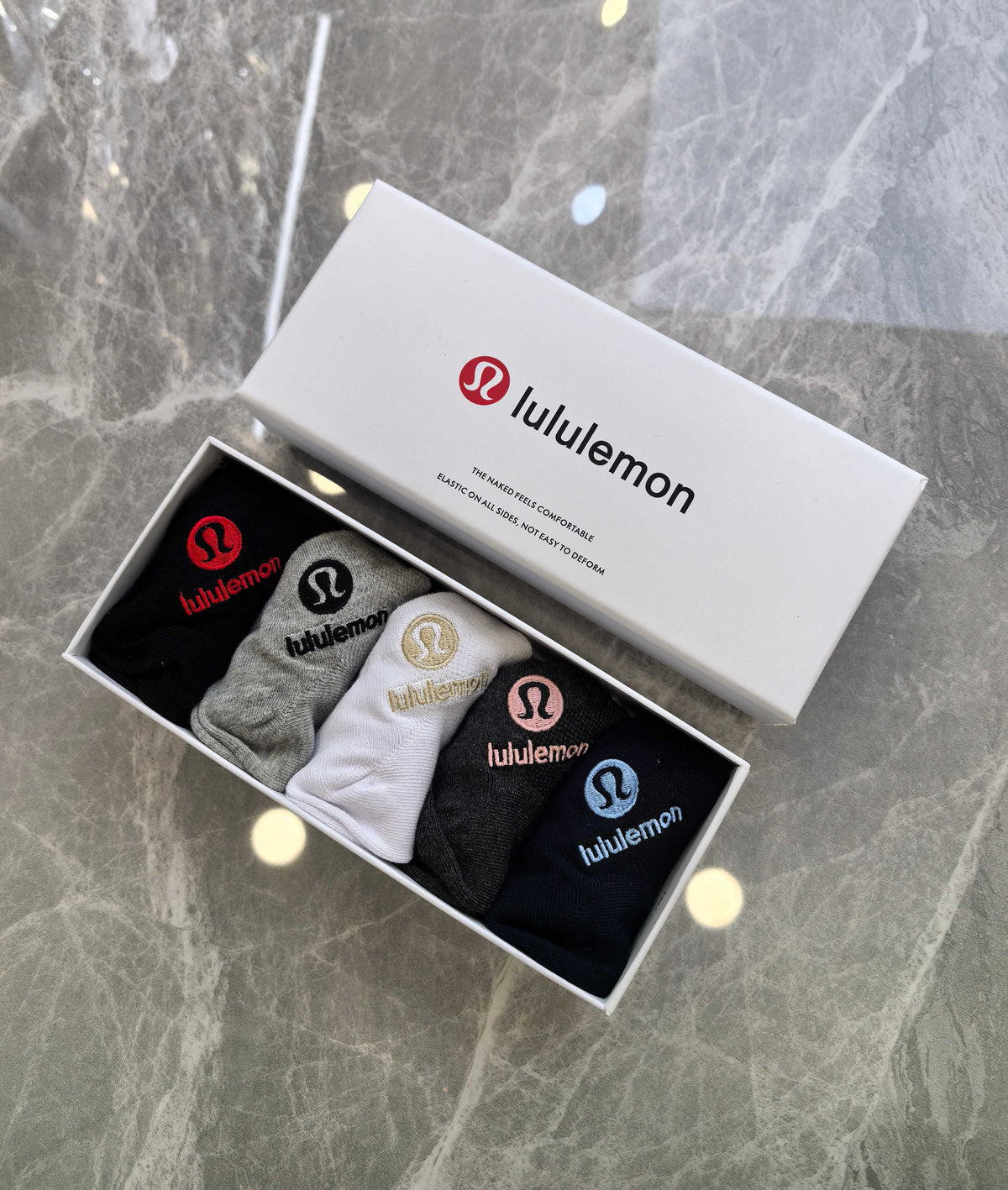 Lululemon colored emblem neutrals ankle socks - view 1