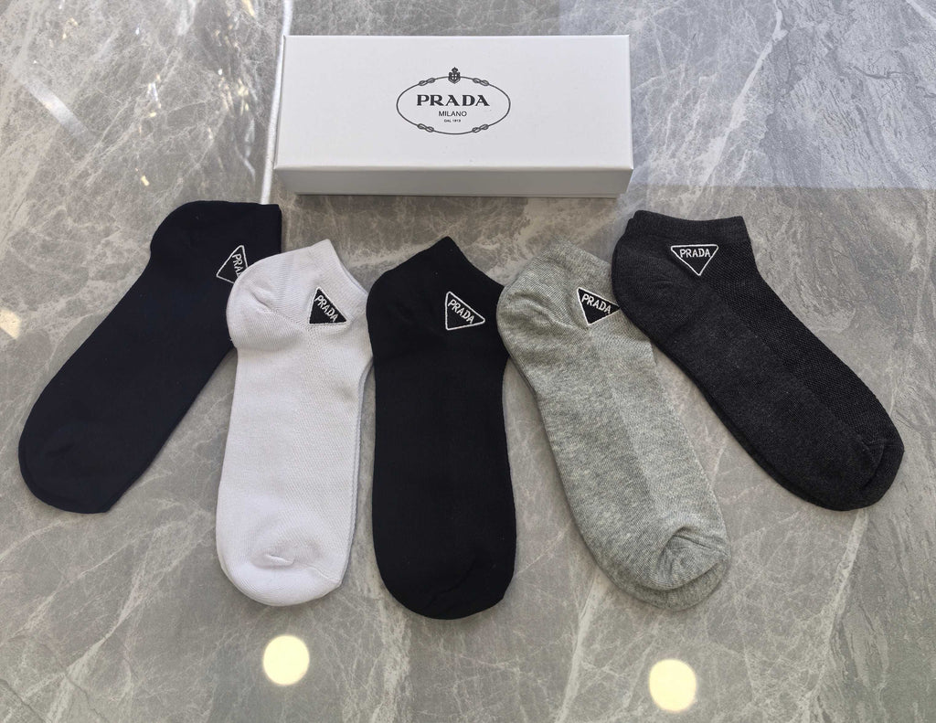 Prada small outline triangle ankle socks - view 3