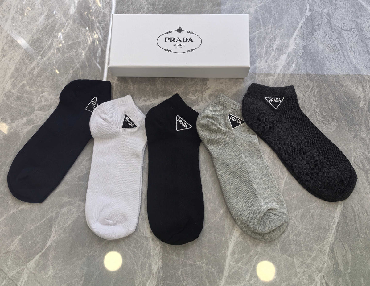 Prada small outline triangle ankle socks - view 3